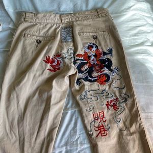super rare da-nang dragon embroidered pants